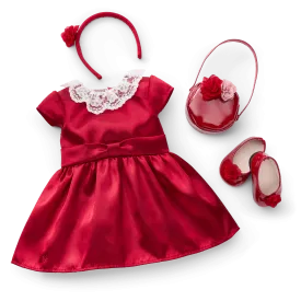 American Girl® x Janie and Jack Holly-Red Party Dress for 18-inch Dolls