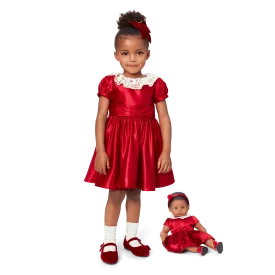 American Girl® x Janie and Jack Holly-Red Party Dress for Little Girls & Bitty Baby® Dolls