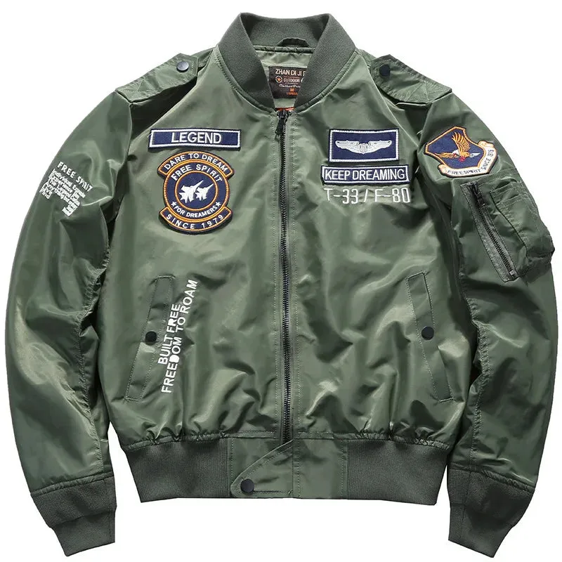 Army Military Ma-1 Aviator Pilot Men Bomber Jacket