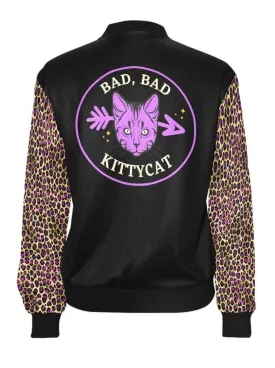 Bad Bad Kitty Cat Womens Bomber Jacket