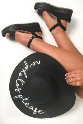 Black Braided Woven Platform Sandals - Sreya