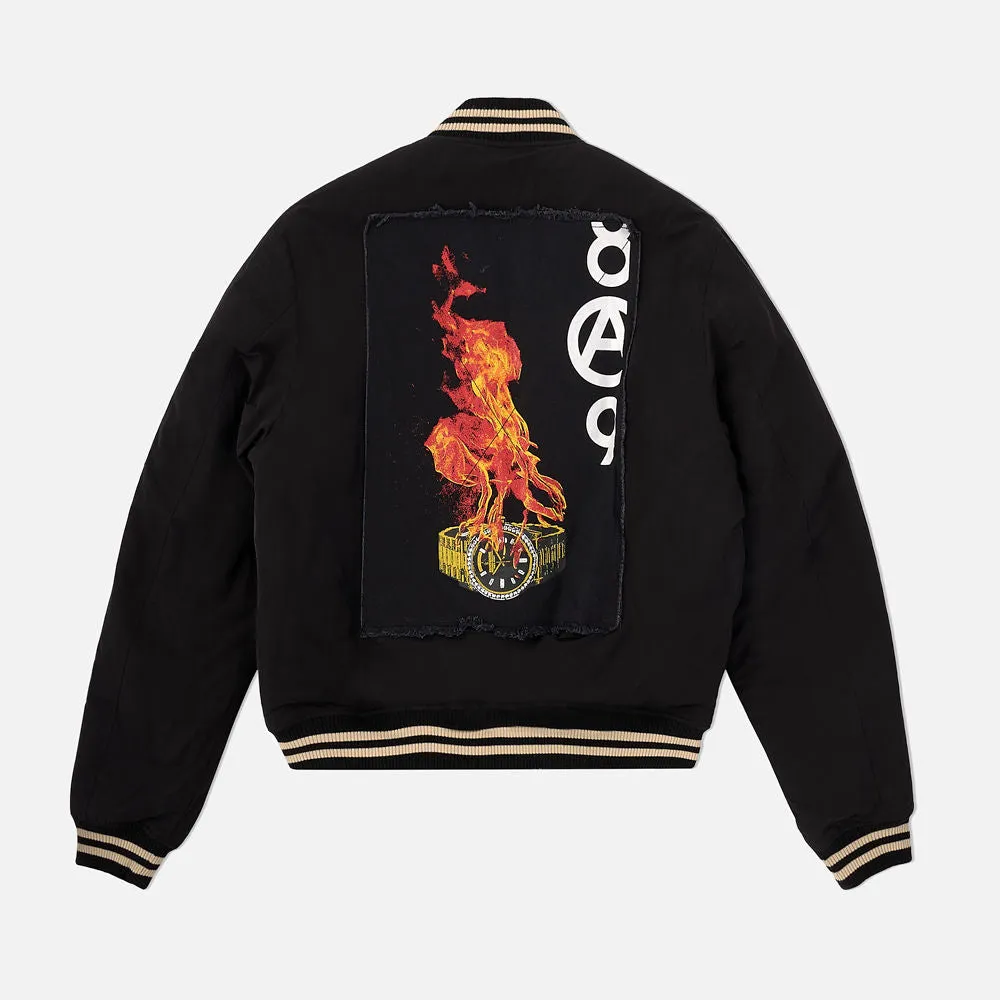 Burning Time Bomber Jacket Black