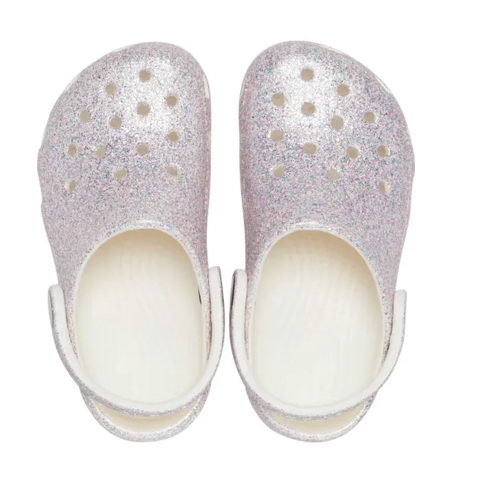 Crocs Toddlers - Pink Mystic Glitter Clog Classic K White