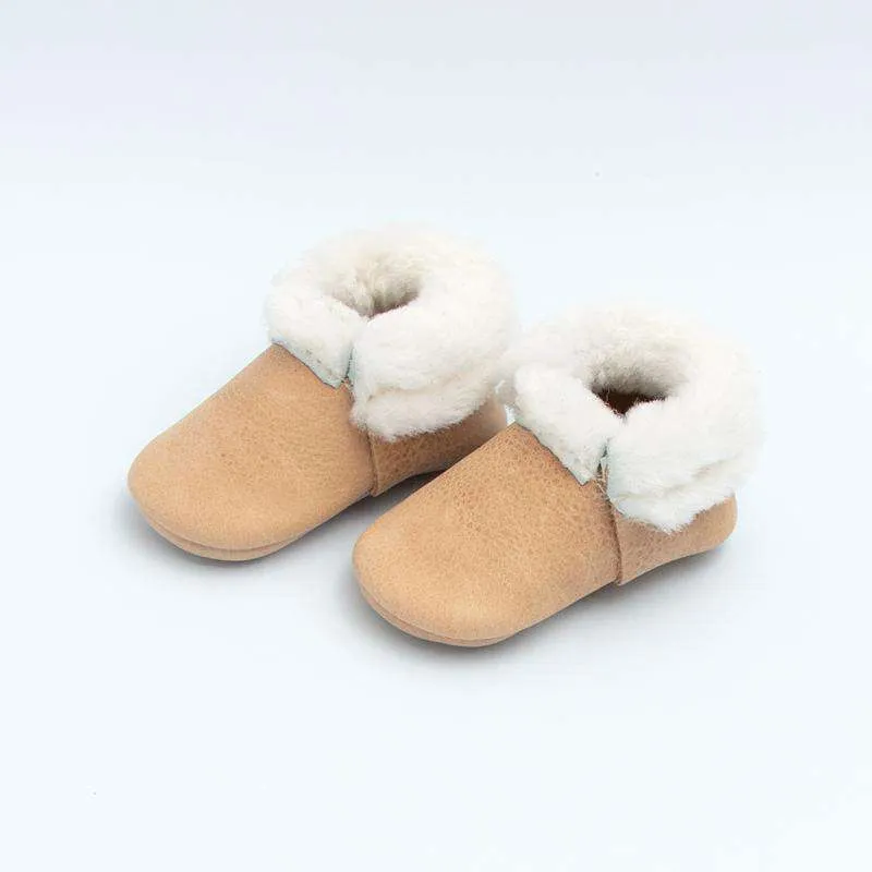 Freshly Picked | Shearling Mocc Mini Sole ~ Weathered Brown Size 6