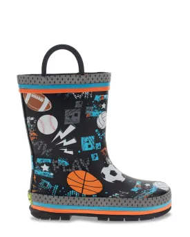 Kids Play Ball Rain Boot - Black