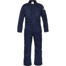 LAKELAND C08113 Coverall 100% FR Cotton 9oz, Navy, 1 Each