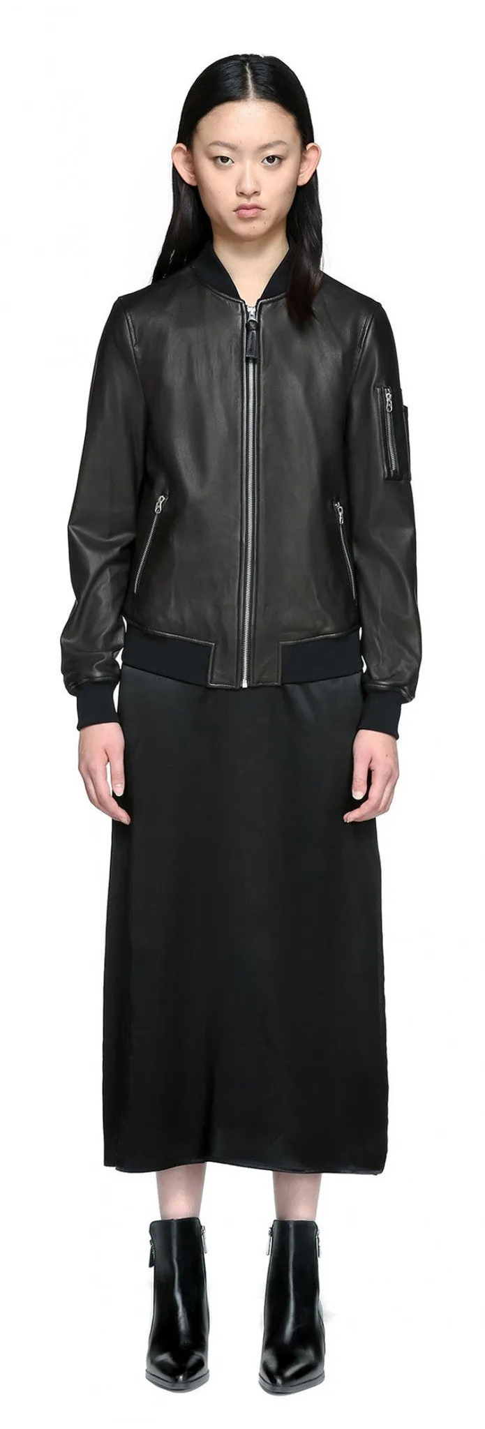 Mackage - Val Leather Bomber Jacket Black