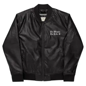 No Music No Life Leather Style Bomber Jacket