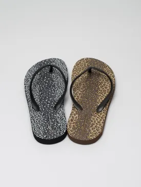 panther/leopard beach slipper