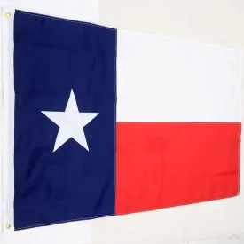 Texas Flag Heavy Duty Outdoor Embroidered Star Brass Grommets