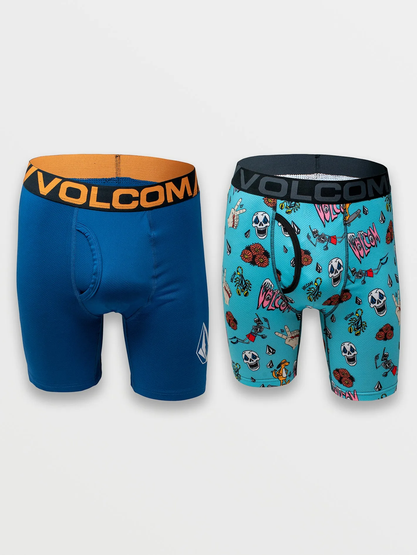 Volcom 2pk Mesh Boxer Brief - Blue Solid   Flash Print