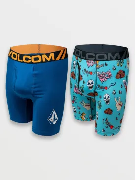 Volcom 2pk Mesh Boxer Brief - Blue Solid   Flash Print