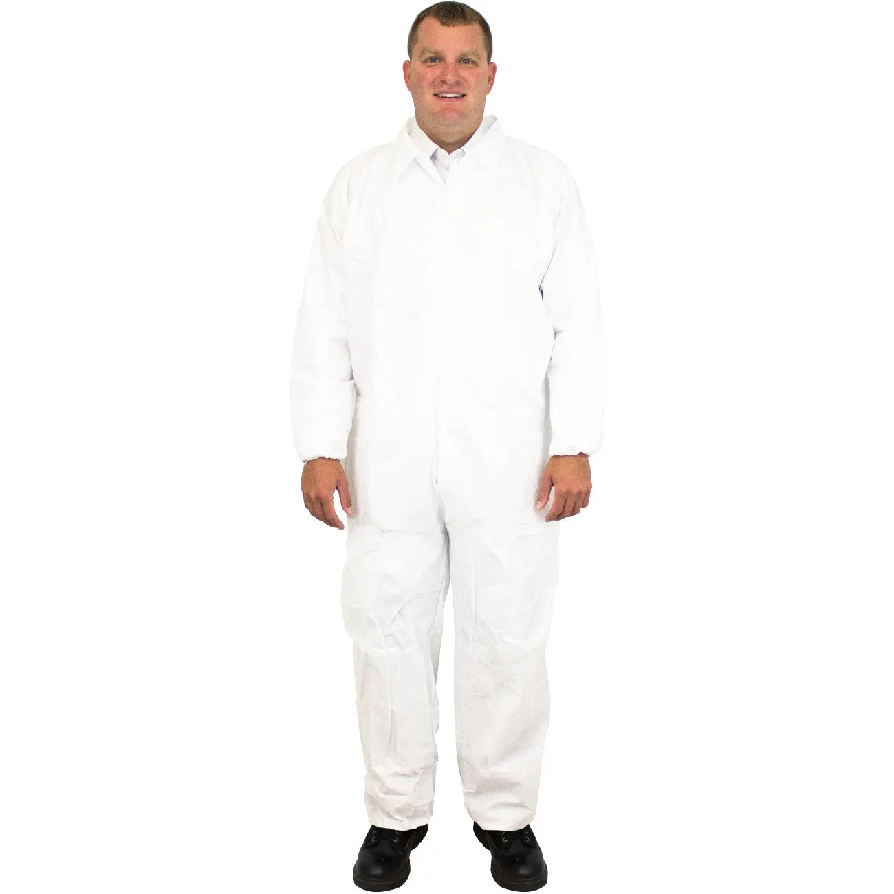 White SMS Polypropylene Coveralls (25/cs)