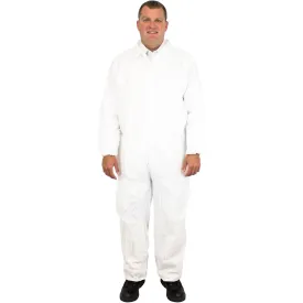 White SMS Polypropylene Coveralls (25/cs)