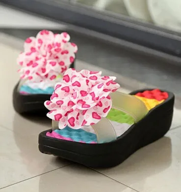 Women Slippers Summer Shoes Women Flip Flops Platform Slippers platform wedges fitness floral lady's slippers Shoes Woman ac63